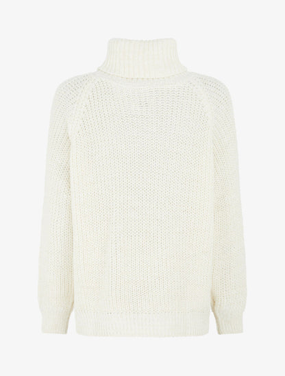 Pull uni en maille irisé - Crème - 2