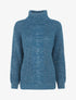 Pull uni en maille irisé - Bleu canard - 1