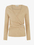 Pull fin effet superposé à empiècement bijou strassé - Beige - 1
