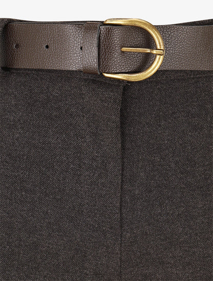 Pantalon épais uni coupe droite - Anthracite - 3
