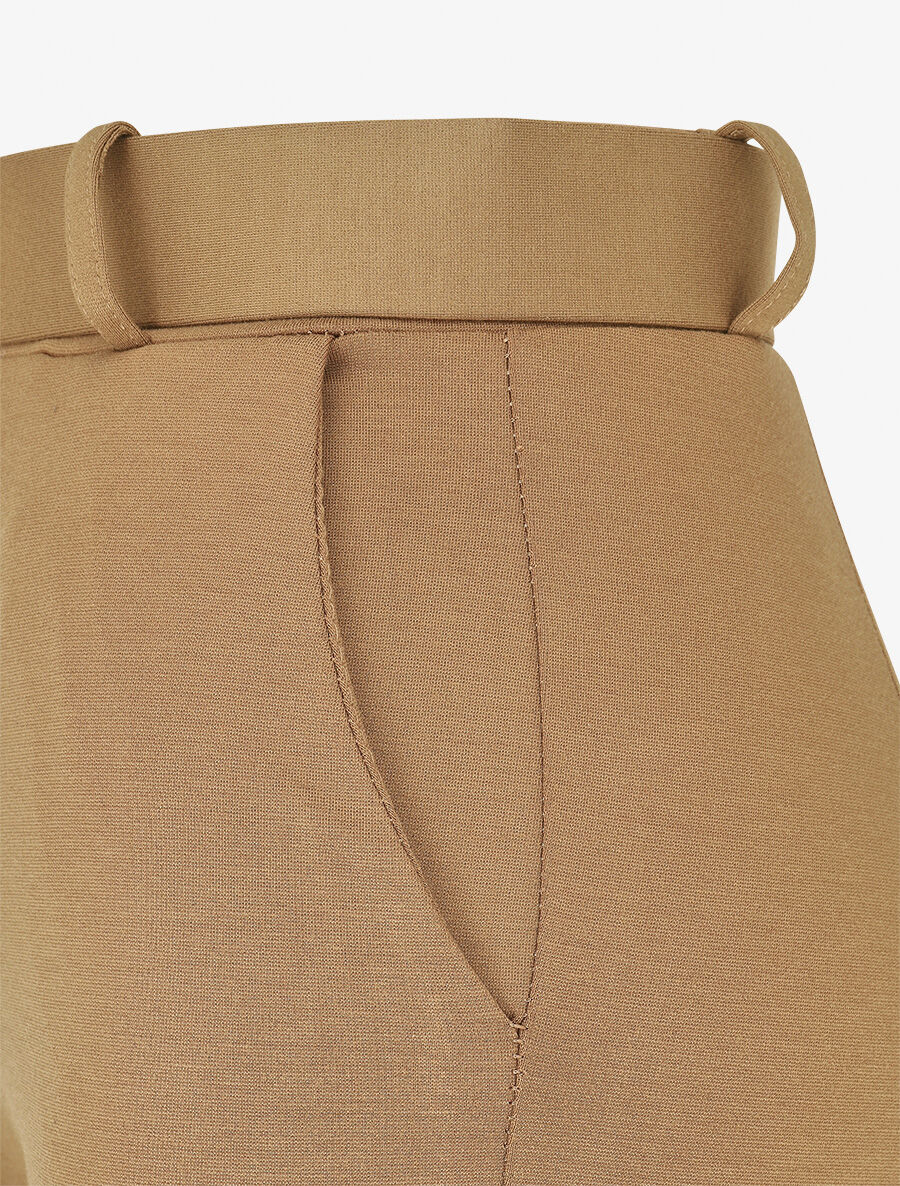 Pantalon long uni ceinturé - Camel - 3