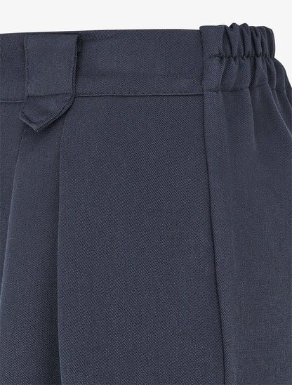 Pantalon ample à taille élastiquée - Marine - 3