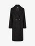 Manteau long uni style feutre - Noir - 1