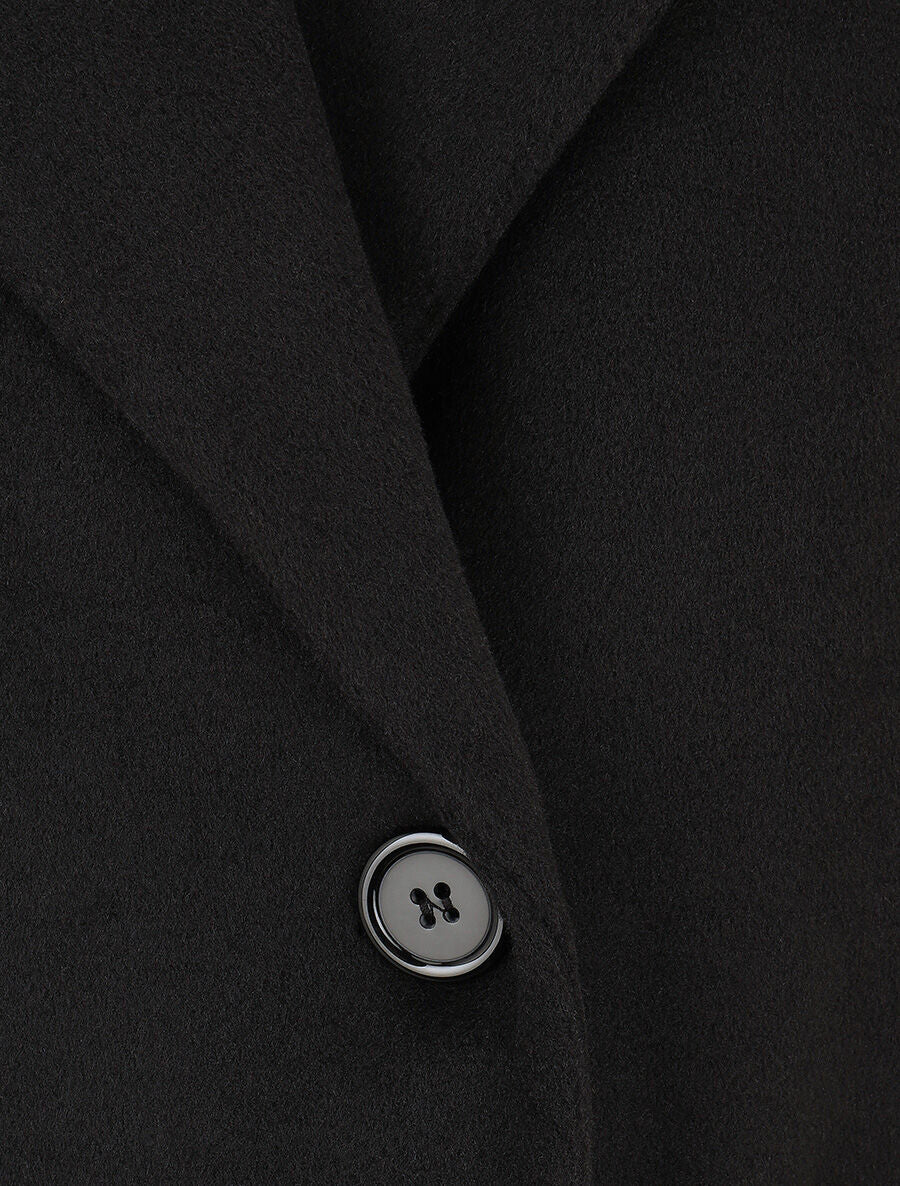 Manteau long uni style feutre - Noir - 3