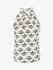 Top sans manches imprimé dandelion - Vert olive - 1