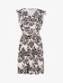 Robe élastiquée à imprimé foulard - Noir - 4