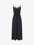 Robe unie élastiquée - Marine - 1