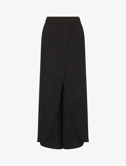 Pantalon fluide à double pans - Noir - 4