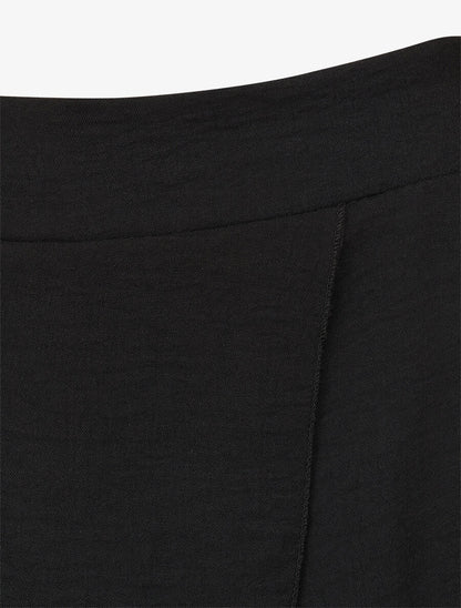 Pantalon fluide à double pans - Noir - 3
