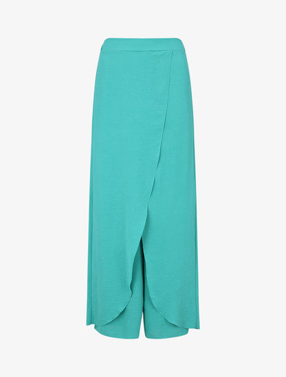 Pantalon fluide à double pans - Turquoise - 4
