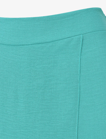 Pantalon fluide à double pans - Turquoise - 3