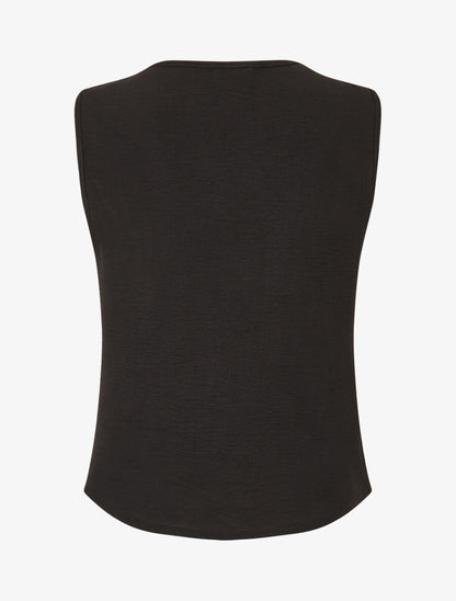 Top sans manches à col asymétrique - Noir - 2