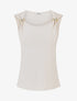 Débardeur droit à bretelles bijou - Beige - 1