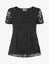 Top uni en dentelle - Noir - 4