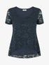 Top uni en dentelle - Marine - 4