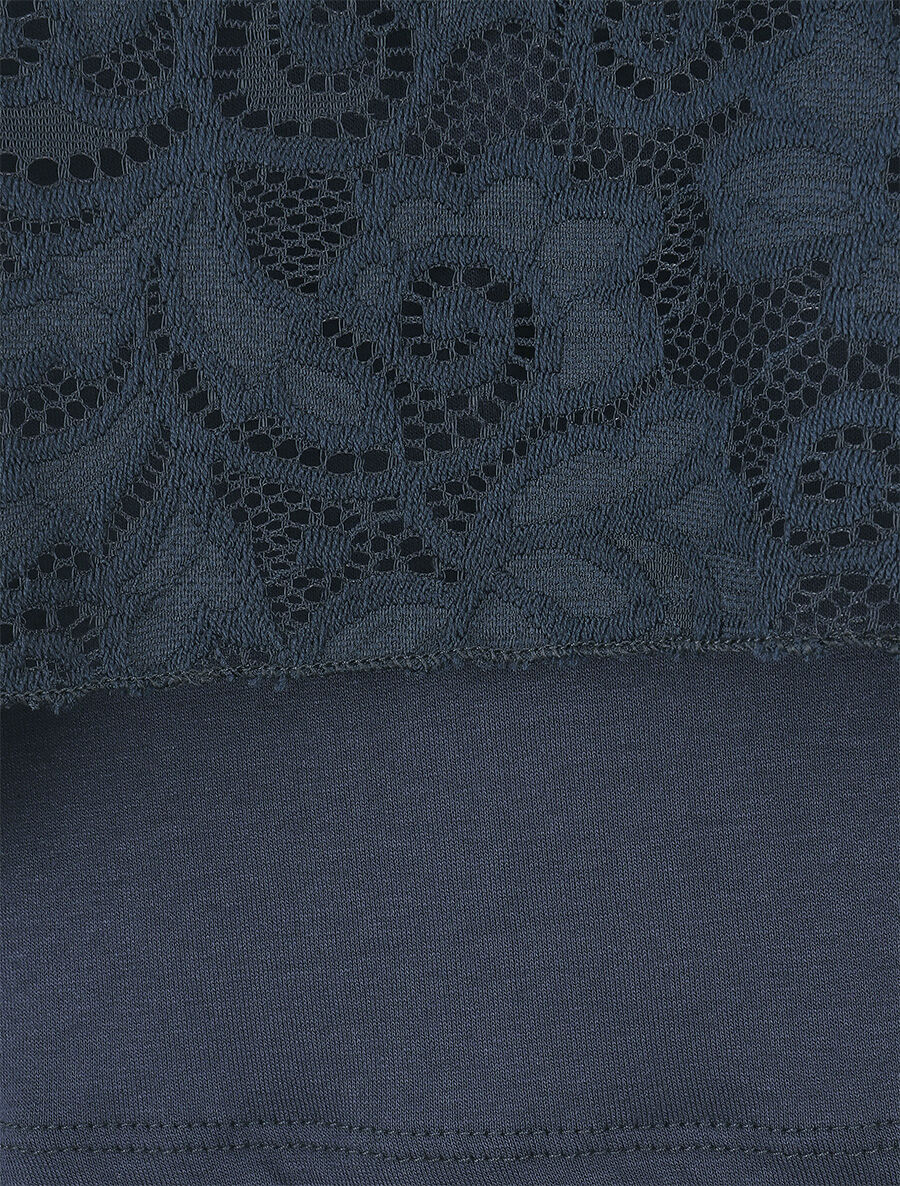 Top uni en dentelle - Marine - 3