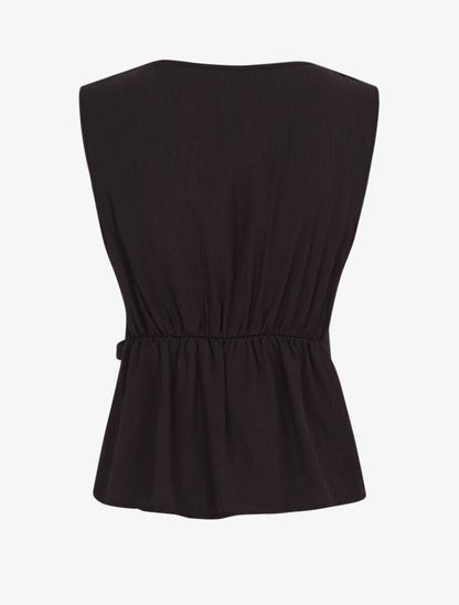 Top droit sans manches à boucle - Noir - 2