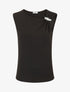 Top droit sans manches à broche plume - Noir - 1