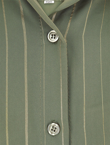 Blouse à nouer et rayures irisées - Kaki - 3