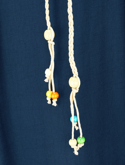 Lange rok met hoge taille, uitlopende snit - Blauw