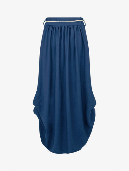 Lange rok met hoge taille, uitlopende snit - Blauw