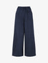 Pantalon élastiqué uni à poches plaquées - Marine - 1
