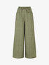 Pantalon élastiqué uni à poches plaquées - Kaki - 1
