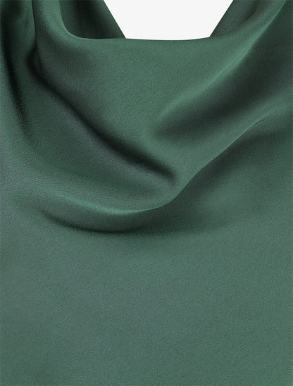 Blouse fluide unie effet satiné - Vert sapin - 3