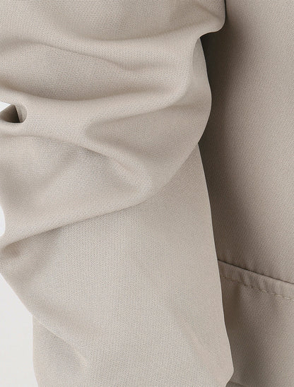 Effen blazer met gerimpelde mouwen - Beige