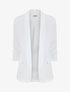 Blazer uni à manches froncées - Blanc - 4