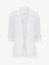 Blazer droit épaulettes et manches 3/4 - Blanc - 1