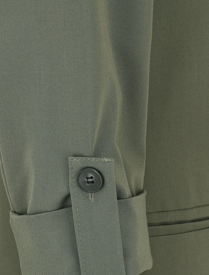 Blazer droit épaulettes et manches 3/4 - Kaki - 3