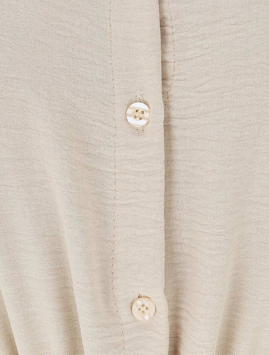 Combinaison droite sans manches style chemise - Beige - 3
