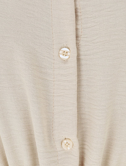 Combinaison droite sans manches style chemise - Beige - 3