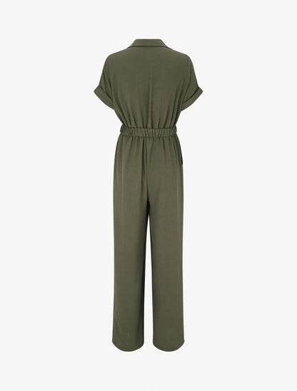 Combinaison ample style chemise - Kaki - 2