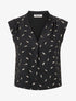 Top sans manches motif plumes dorées - Noir - 1