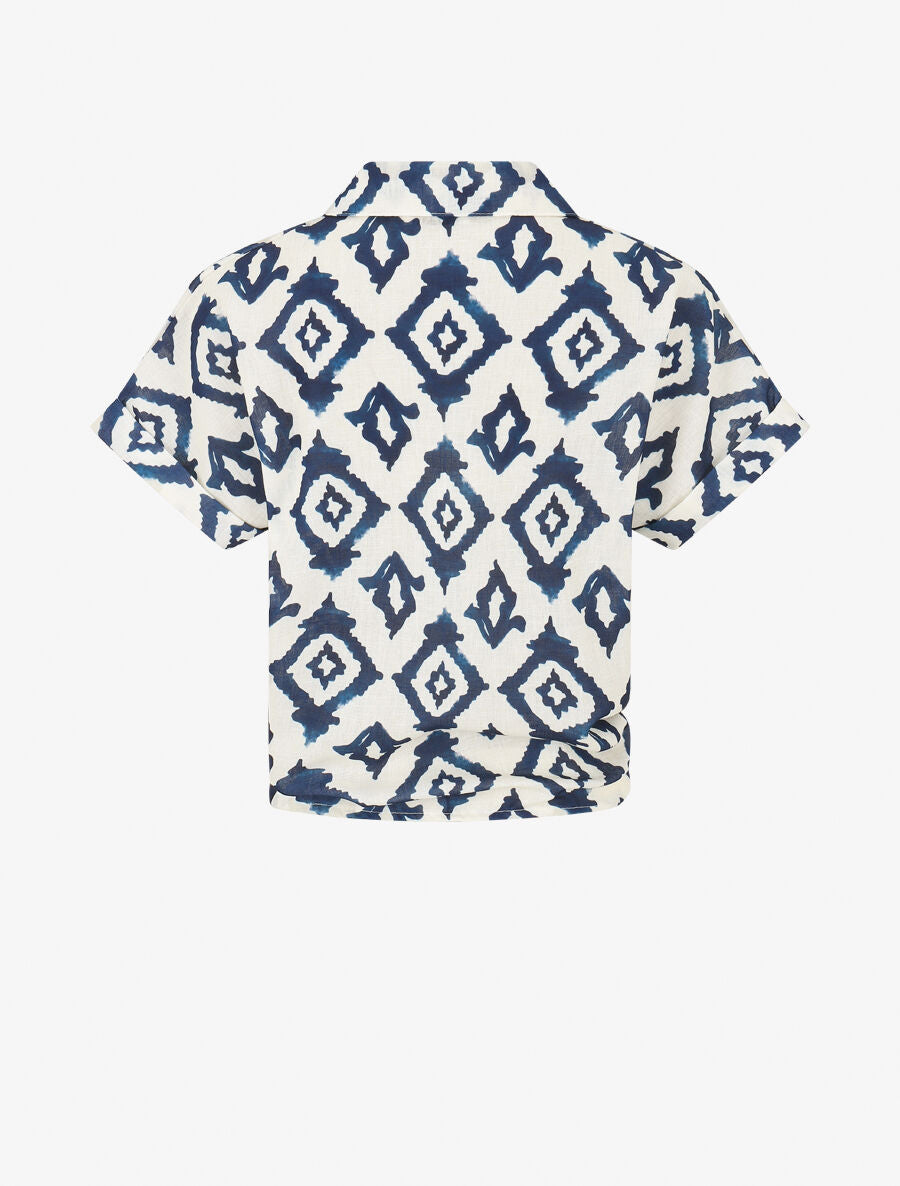 Chemise manches courtes imprimé graphique - Marine - 2