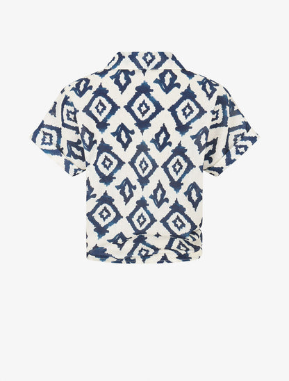 Chemise manches courtes imprimé graphique - Marine - 2