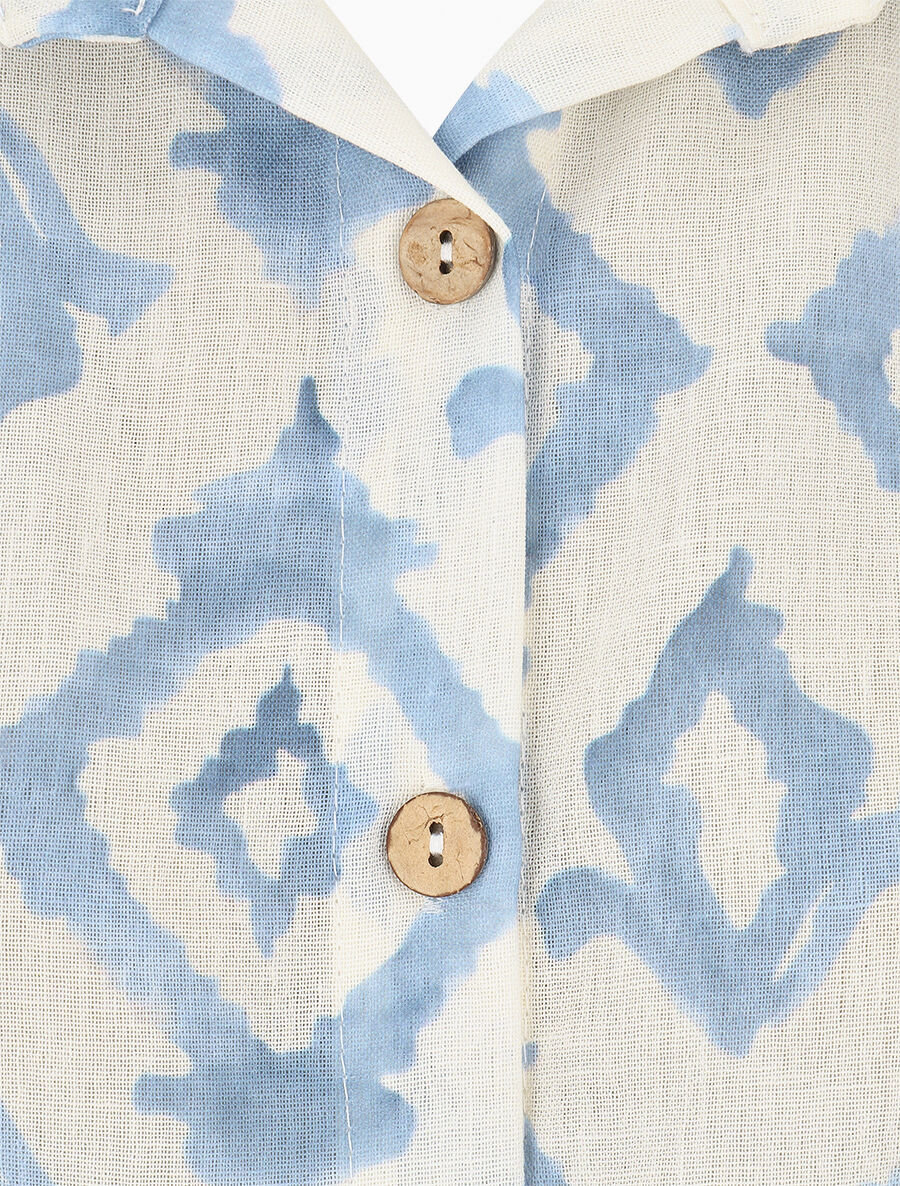 Chemise manches courtes imprimé graphique - Bleu ciel - 3