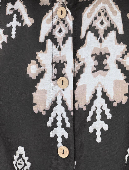 Chemise sans manches imprimé graphique - Noir - 3