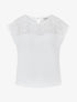 Top boule sans manches col en broderie anglaise - Blanc - 4