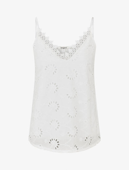 Caraco droit style broderie anglaise - Blanc - 1