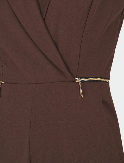 Combinaison droite à zips - Marron - 3