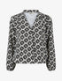 Blouse manches longues imprimé ikat - Noir - 1