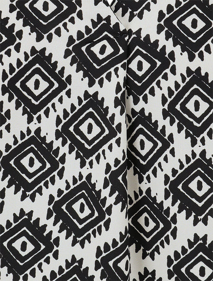 Blouse manches longues imprimé ikat - Noir - 3