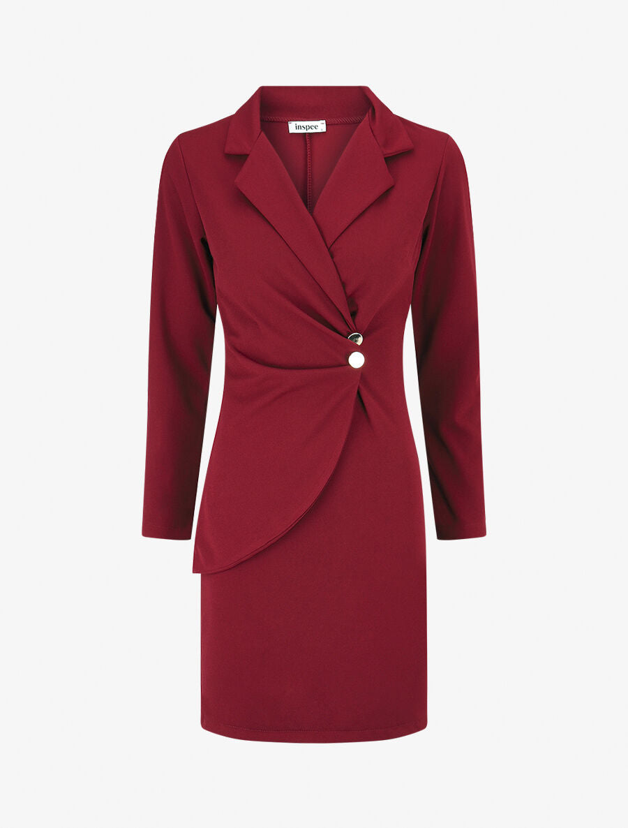 Robe fourreau style tailleur - Lie de vin - 4