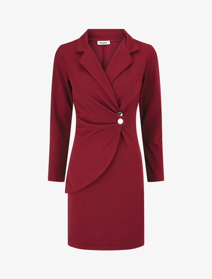 Robe fourreau style tailleur - Lie de vin - 4