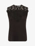 Top sans manches col rond en dentelle - Noir - 4