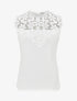 Top sans manches col rond en dentelle - Blanc - 1