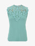 Top sans manches col rond en dentelle - Vert d&